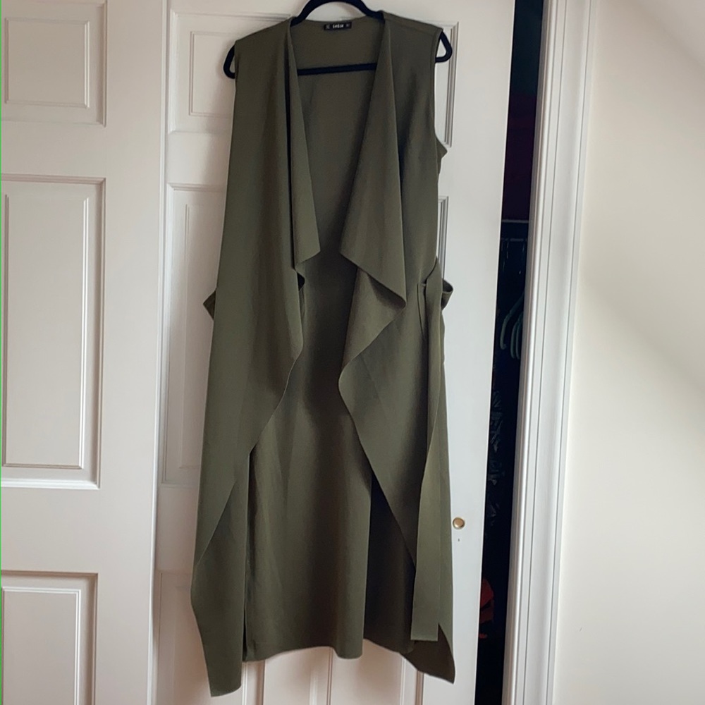 Green shein midi vest